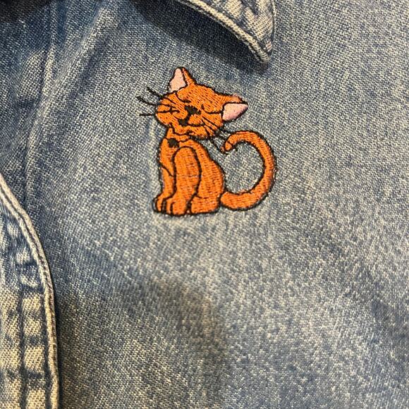 Vintage Cat Denim Grandma Shirt XL - Picture 4 of 8